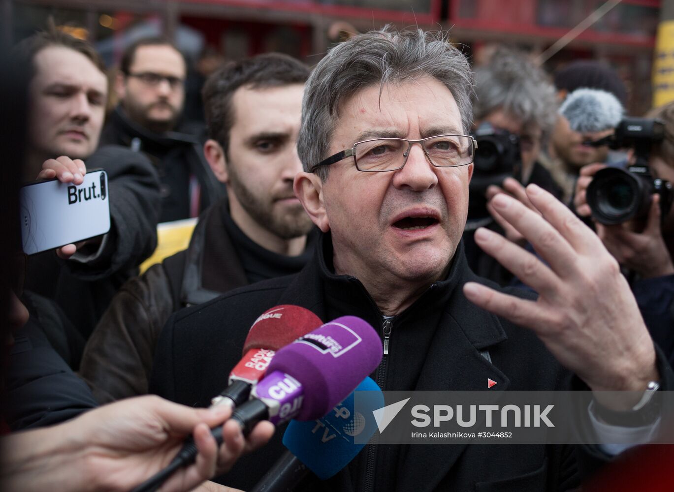 French presidential candidate Mélenchon attends medics' rally in Paris