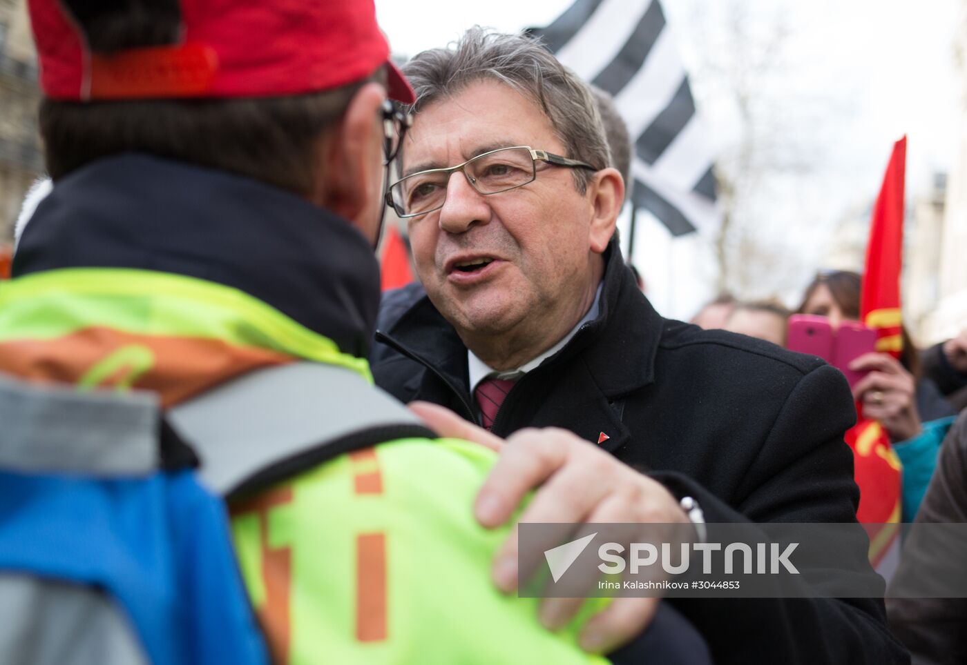 French presidential candidate Mélenchon attends medics' rally in Paris