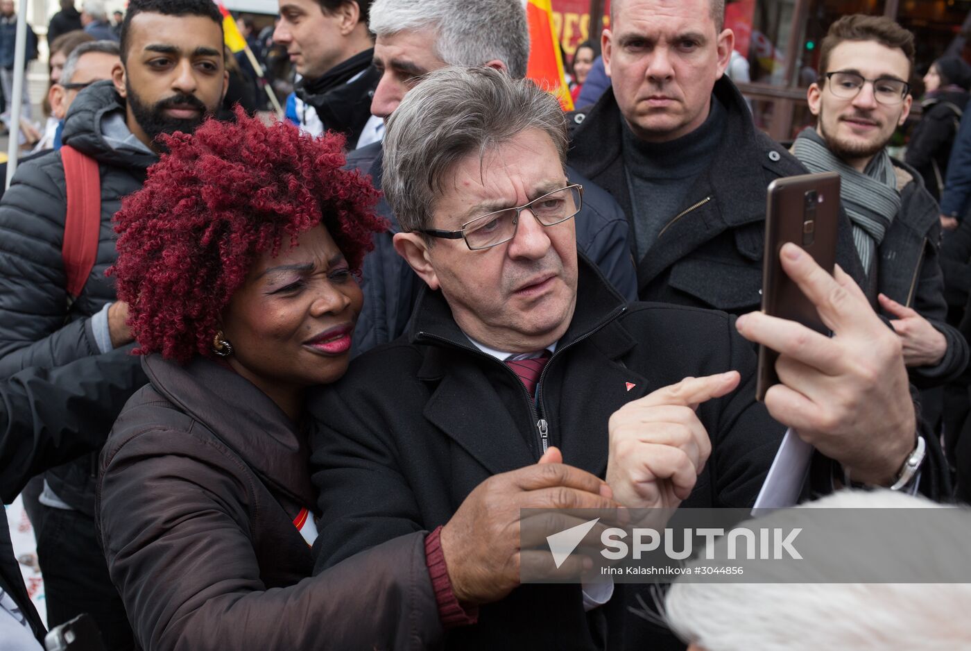 French presidential candidate Mélenchon attends medics' rally in Paris