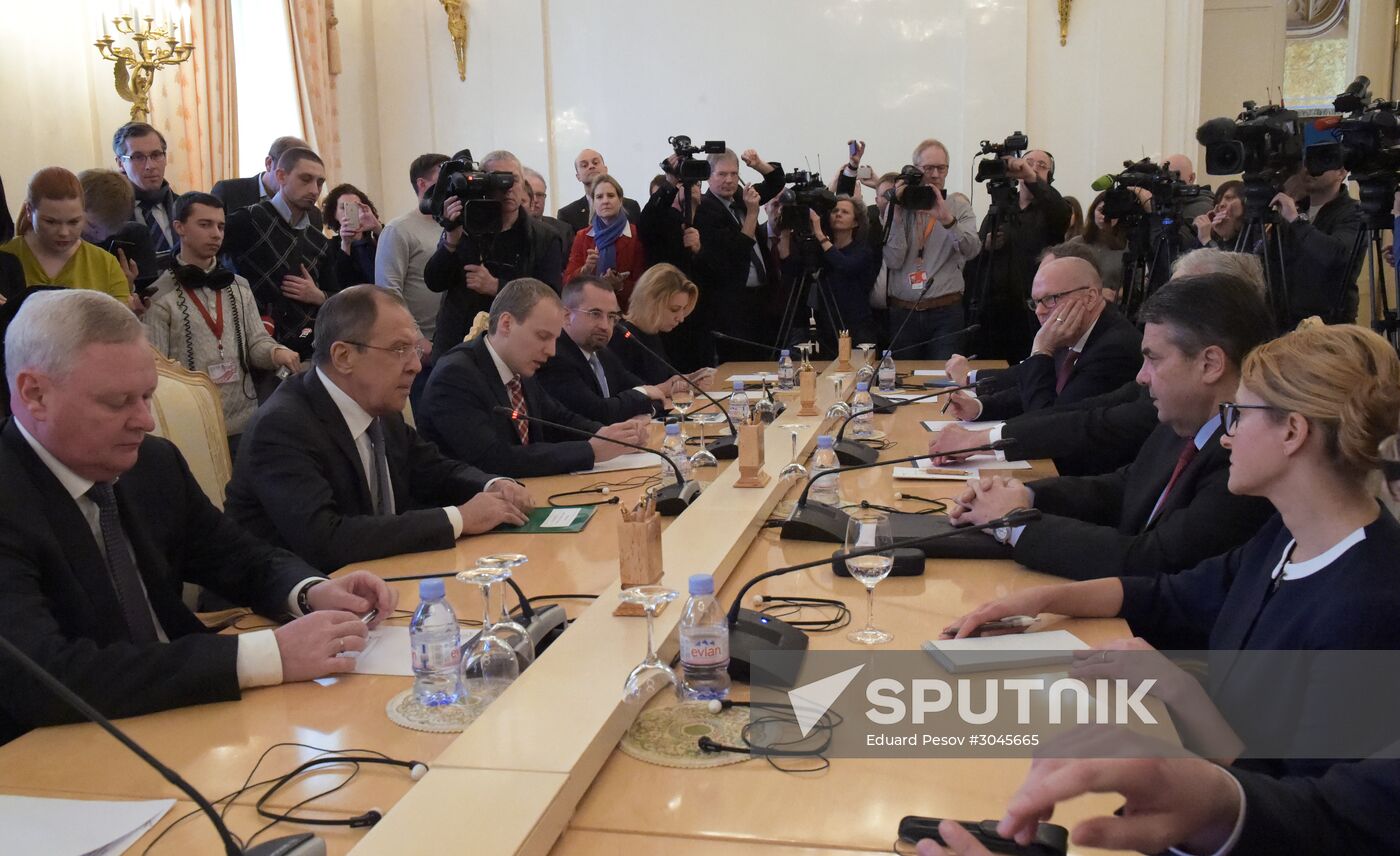 Russian Foreign Minister Sergei Lavrov's meeting with German Foreign Minister Sigmar Gabriel
