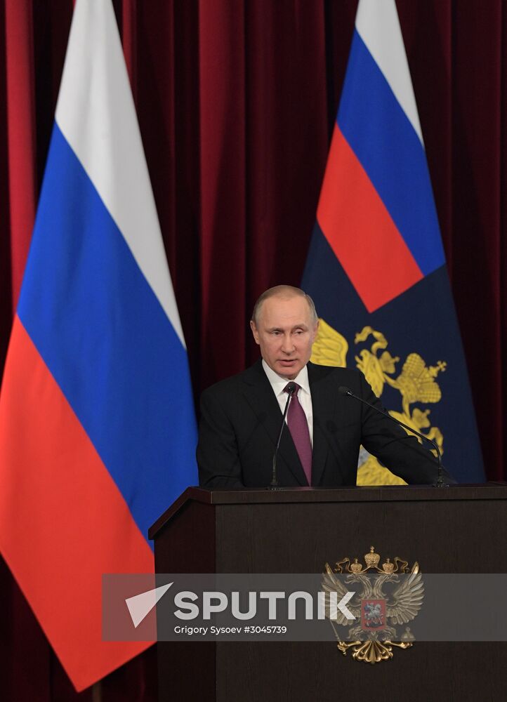Russian President Vladimir Putin attends expanded meeting of Interior Ministry Board