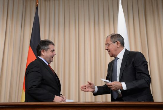 Meeting of Russian and German foreign ministers Sergei Lavrov and Sigmar Gabriel