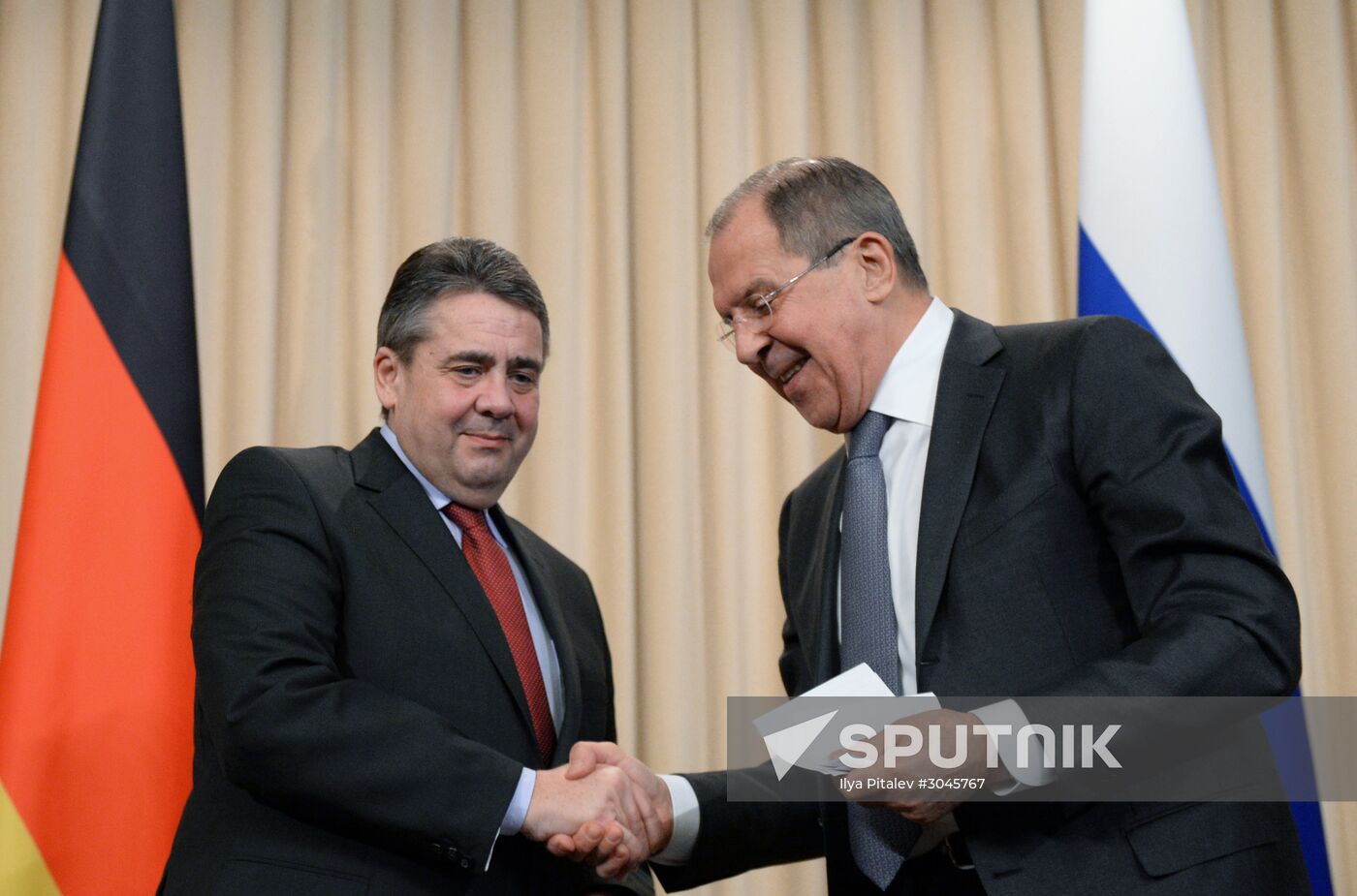 Meeting of Russian and German foreign ministers Sergei Lavrov and Sigmar Gabriel