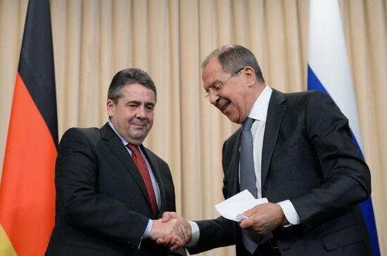 Meeting of Russian and German foreign ministers Sergei Lavrov and Sigmar Gabriel