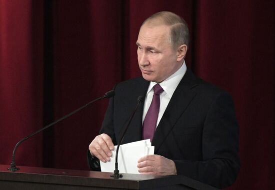 Russian President Vladimir Putin attends expanded meeting of Interior Ministry Board