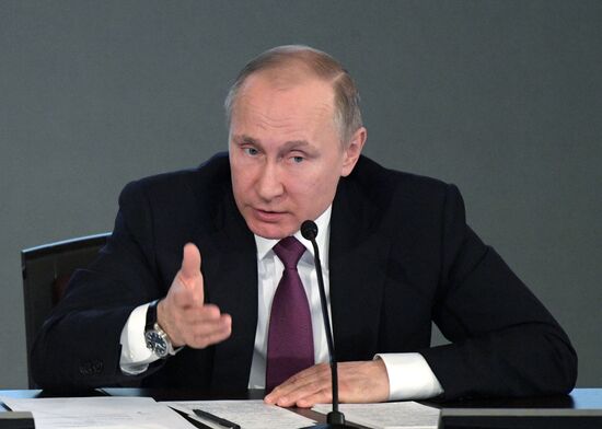 President Vladimir Putin at expanded meeting of Interior Ministry Board