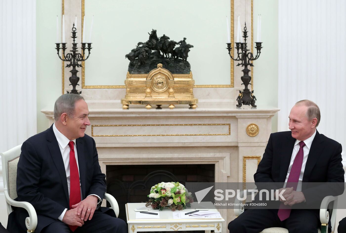 Russian President Vladimir Putin meets with Prime Minister of Israel Binyamin Netanyahu