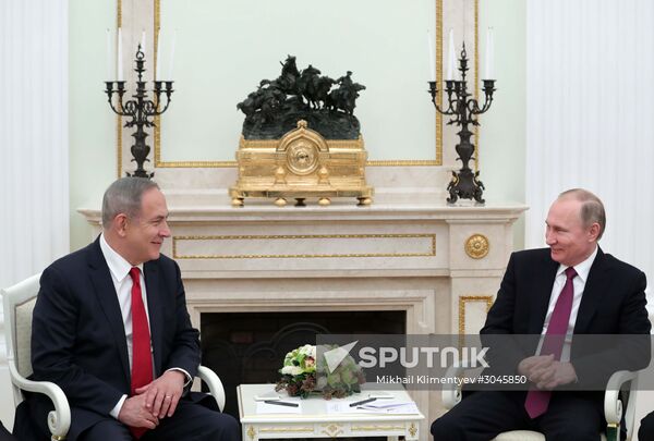 Russian President Vladimir Putin meets with Prime Minister of Israel Binyamin Netanyahu