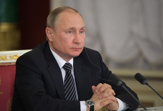 President Vladimir Putin takes part in Russian-Turkish Cooperation Council meeting