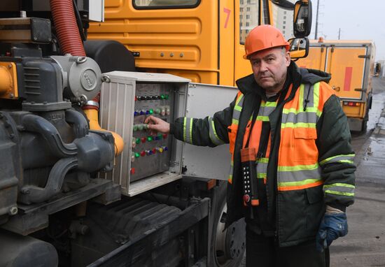 Spring cleaning of houses, streets, bridges and racks