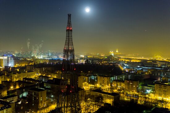 The Shukhov radio tower in Moscow