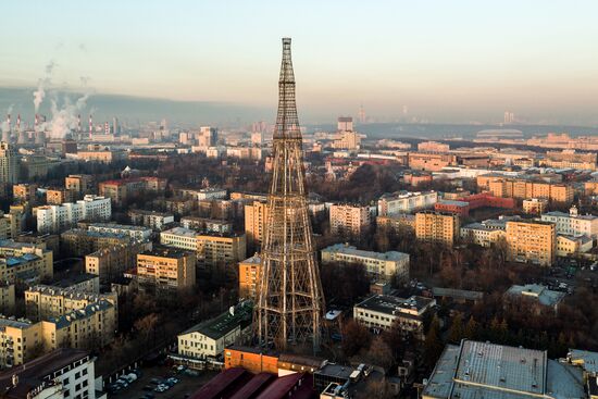 The Shukhov radio tower in Moscow