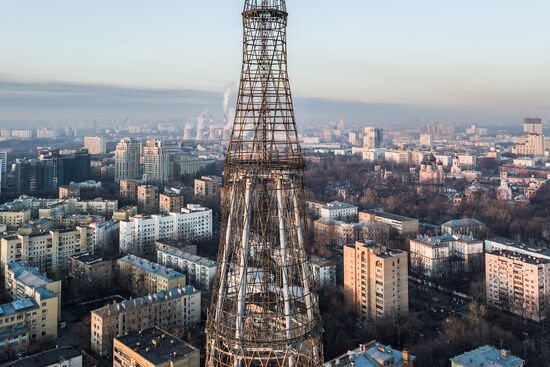 The Shukhov radio tower in Moscow