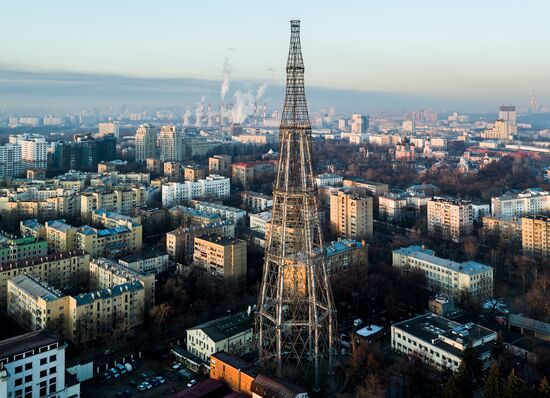 The Shukhov radio tower in Moscow