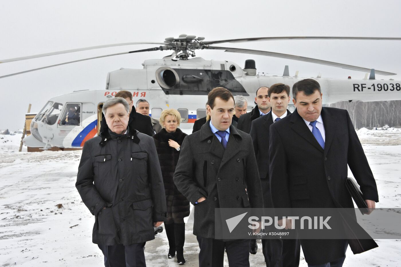 Visit to Podolsk by Dmitry Medvedev, Boris Gromov and Anatoly Serdyukov