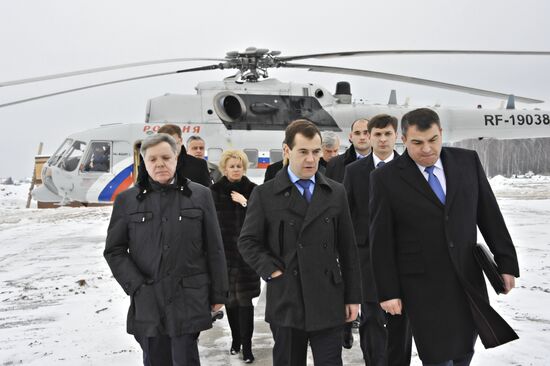 Visit to Podolsk by Dmitry Medvedev, Boris Gromov and Anatoly Serdyukov