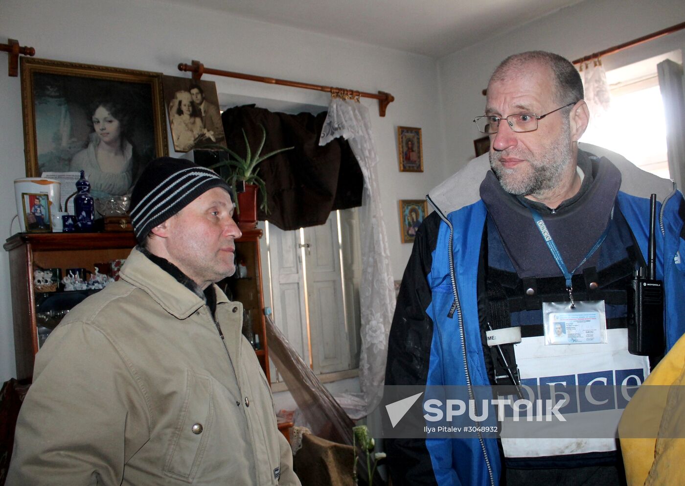 Aftermath of shelling in Luganskoye, Donetsk Region