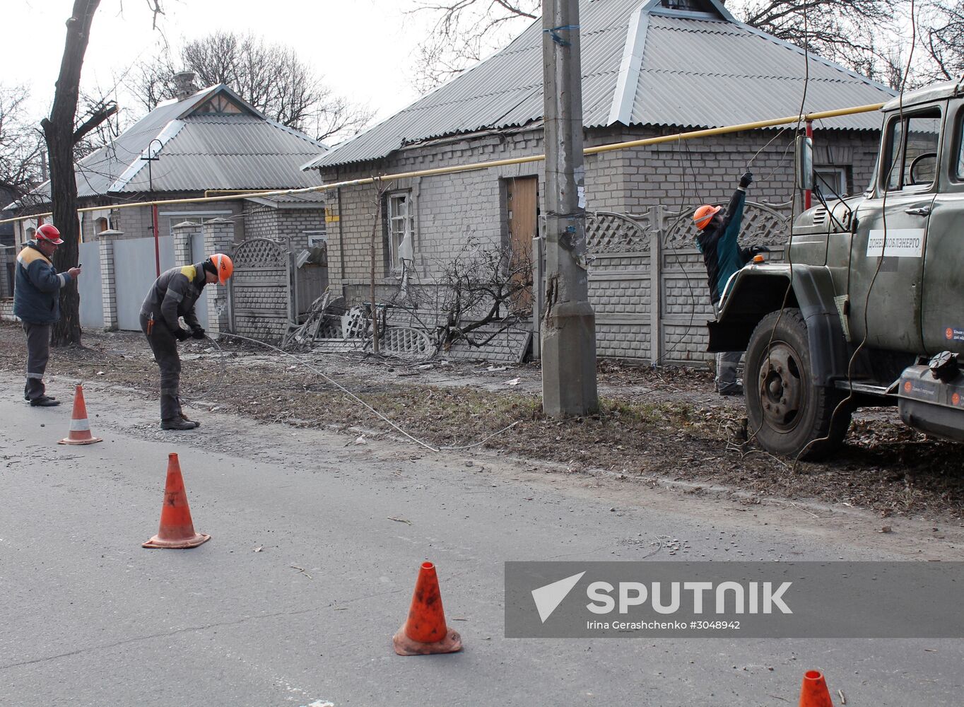 Aftermath of shelling in villages in Donetsk Region