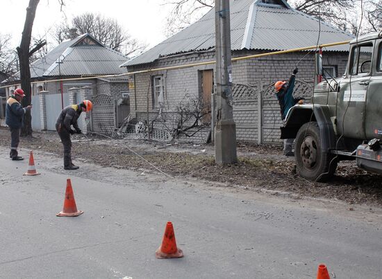 Aftermath of shelling in villages in Donetsk Region