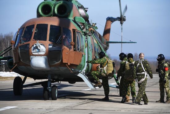 Vityaz special task force unit during parachute training