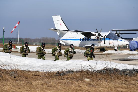 Vityaz special task force unit during parachute training