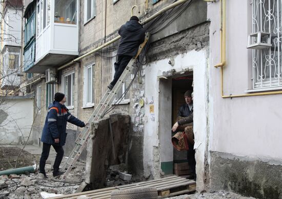 Aftermath of shelling in Donetsk Region