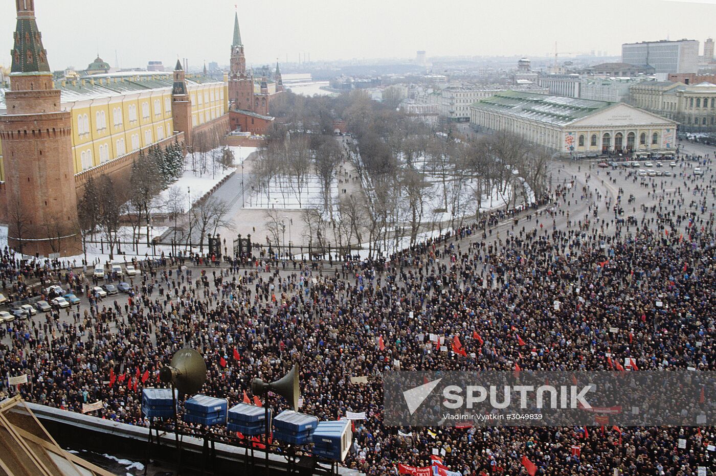 Rally to mark one year since the referendum on the future of the Soviet Union