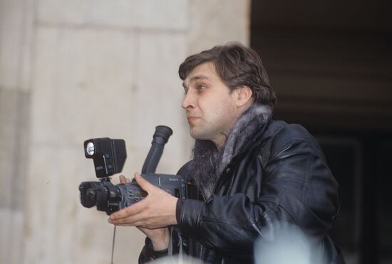 Rally to mark one year since the referendum on the future of the Soviet Union