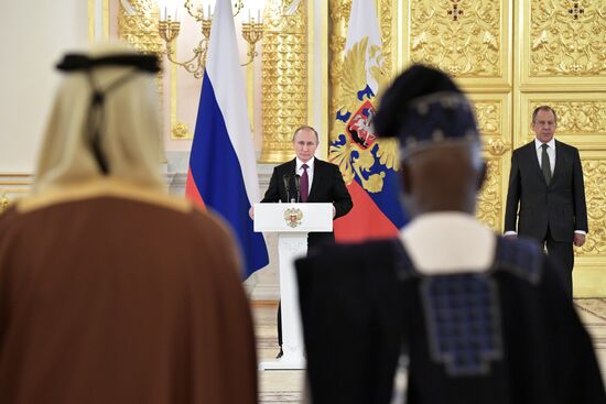 President Vladimir Putin receives letters of credence from 18 ambassadors of foreign states