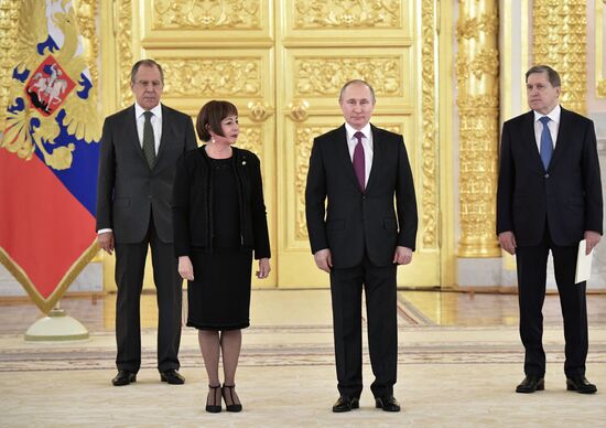 President Vladimir Putin receives letters of credence from 18 foreign ambassadors