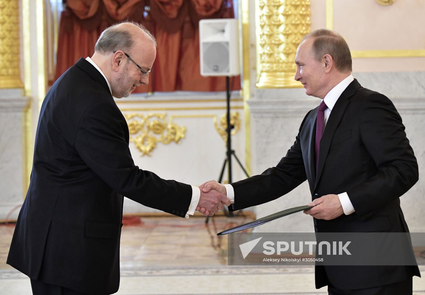 Russian President Vladimir Putin receives credentials from 18 ambassadors of foreign states