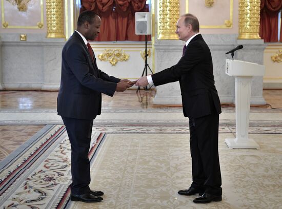 Russian President Vladimir Putin receives credentials from 18 ambassadors of foreign states