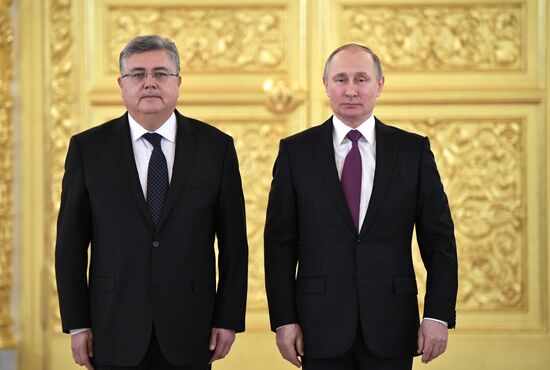 President Vladimir Putin receives letters of credence from 18 foreign ambassadors