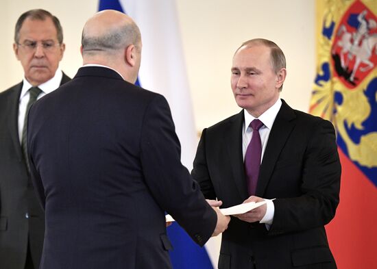 Russian President Vladimir Putin receives credentials from 18 ambassadors of foreign states