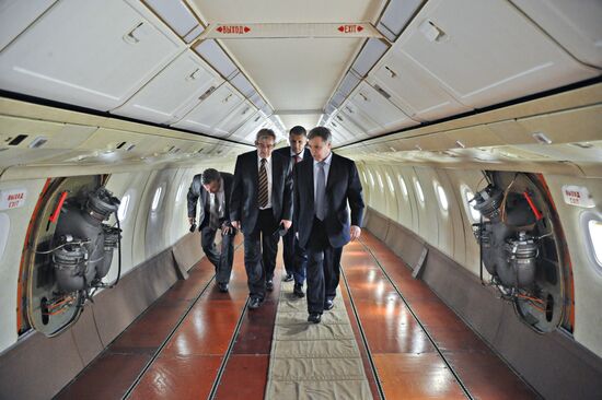 Gromov and Bobovnikov in the cockpit of Tu-144 jet