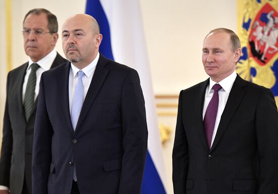 Russian President Vladimir Putin receives credentials from 18 ambassadors of foreign states