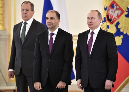 Russian President Vladimir Putin receives credentials from 18 ambassadors of foreign states