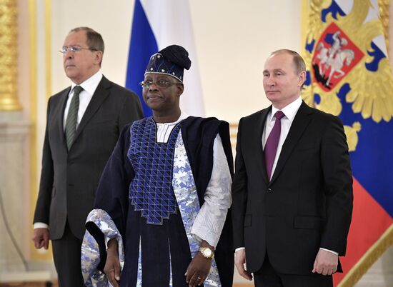 Russian President Vladimir Putin receives letters of credence from 18 ambassadors of foreign states