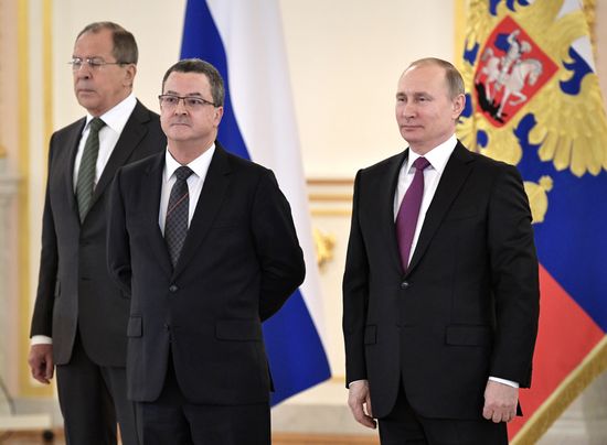 Russian President Vladimir Putin receives letters of credence from 18 ambassadors of foreign states