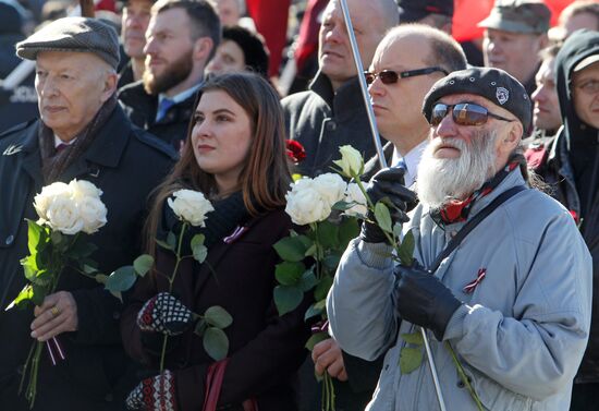 Waffen-SS veterans march in Riga