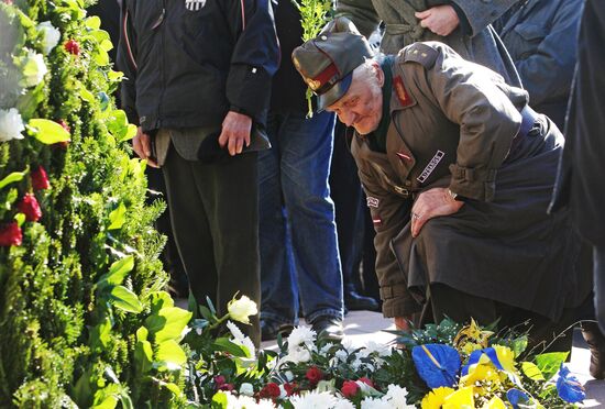 Waffen-SS veterans march in Riga