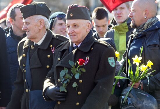 Waffen-SS veterans march in Riga