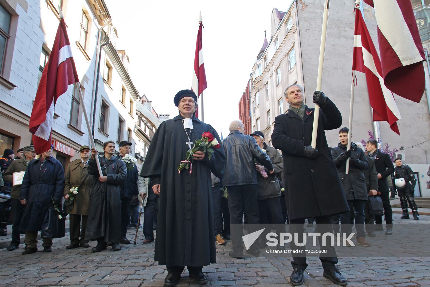 Waffen-SS veterans march in Riga