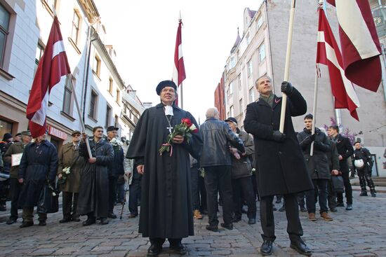 Waffen-SS veterans march in Riga