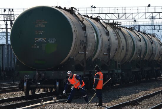 The largest port railway station of the Far Eastern Railway Nakhodka - Vostochnaya