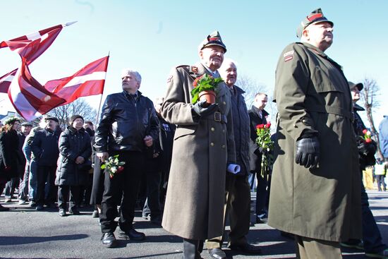 Waffen-SS veterans march in Riga