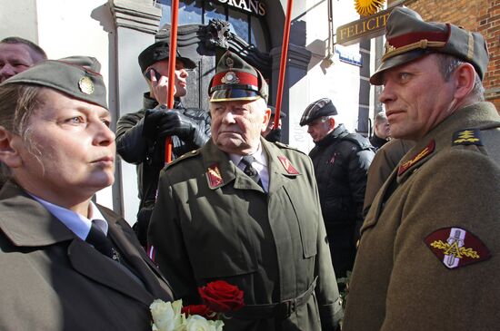 Waffen-SS veterans march in Riga