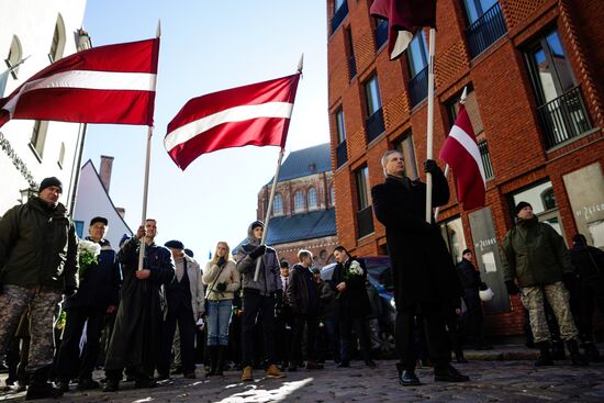 Waffen-SS veterans march in Riga
