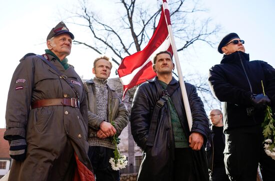 Waffen-SS veterans march in Riga