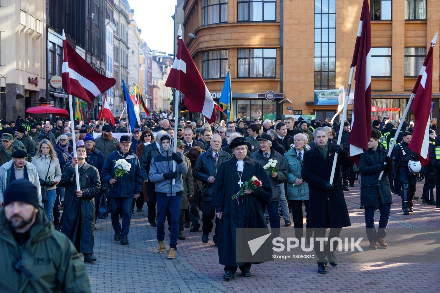 Waffen-SS veterans march in Riga
